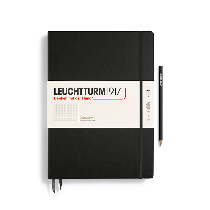 Libreta Master Classic (A4+),  Tapa dura, 235 Páginas numeradas, Negro, Punteado
