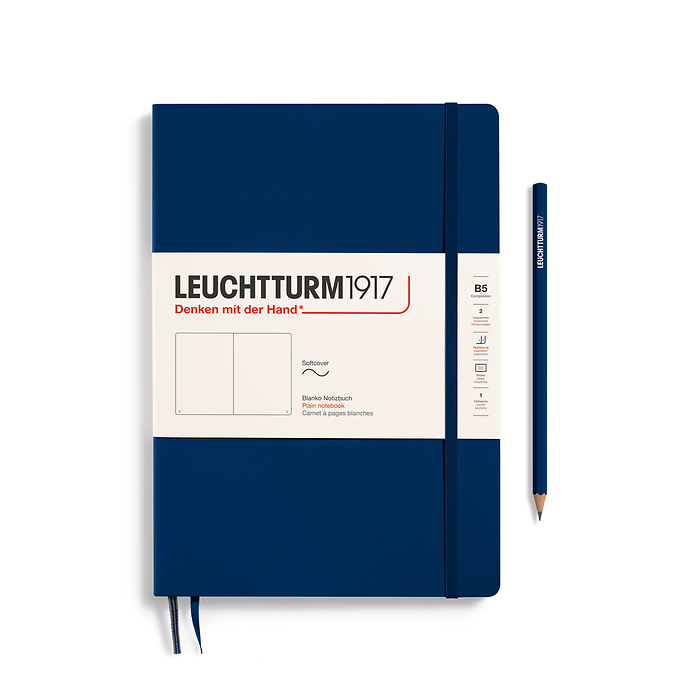 Libreta Composition (B5), Tapa blanda, 123 Páginas numeradas, Azul marino, Liso