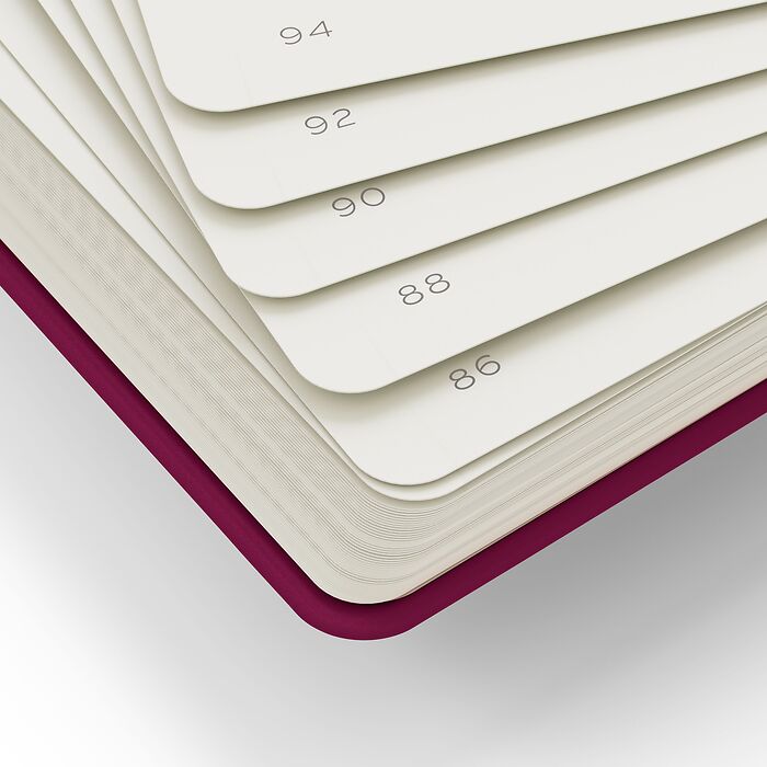 Libreta Medium (A5), Tapa dura, 251 Páginas numeradas, Port  Red, Liso