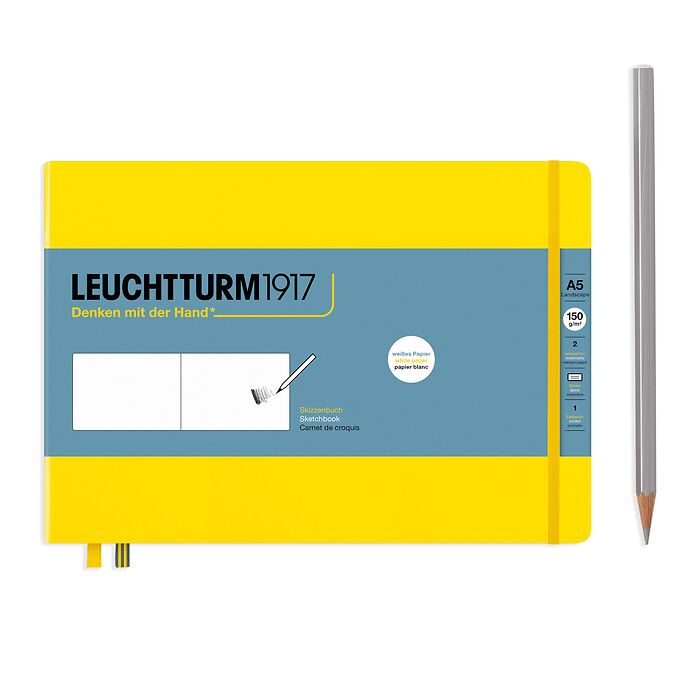 Sketchbook Landscape (A5 horizontal), Tapa dura, 112 Páginas (150 g/m2), Liso, Limón