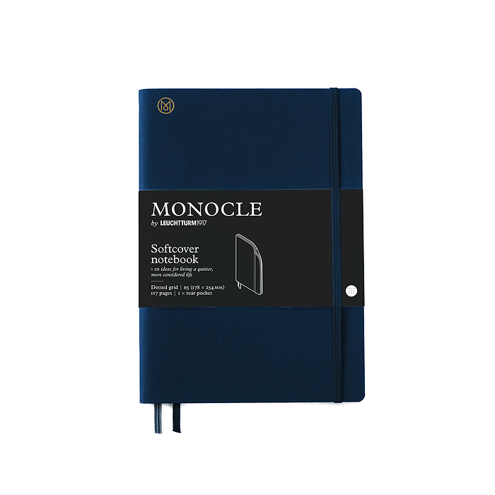 Libreta Composition (B5) Monocle, Tapa blanda, 128 páginas numeradas, Navy, Punteado