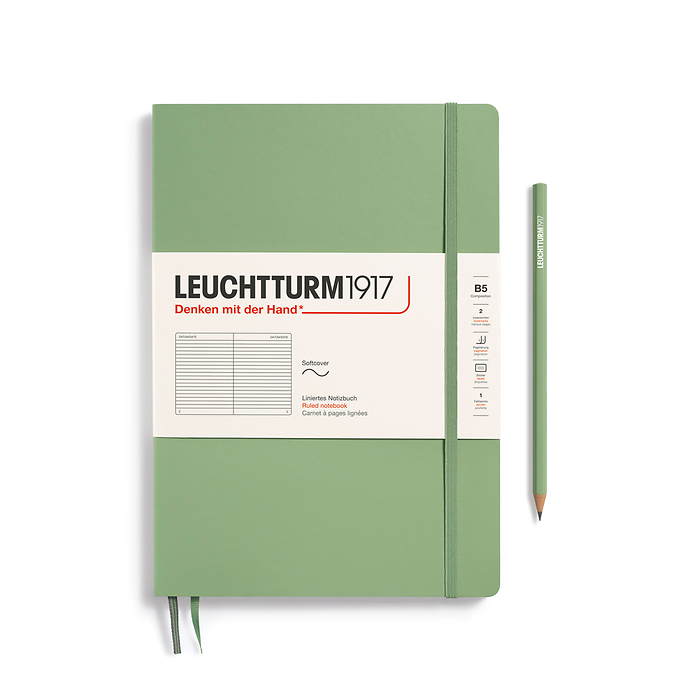 Libreta Composition (B5), Tapa blanda, 123 Páginas numeradas, Sage, Rayado