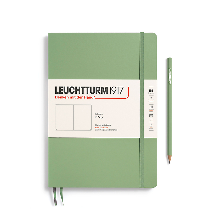 Libreta Composition (B5), Tapa blanda, 123 Páginas numeradas, Sage, Liso