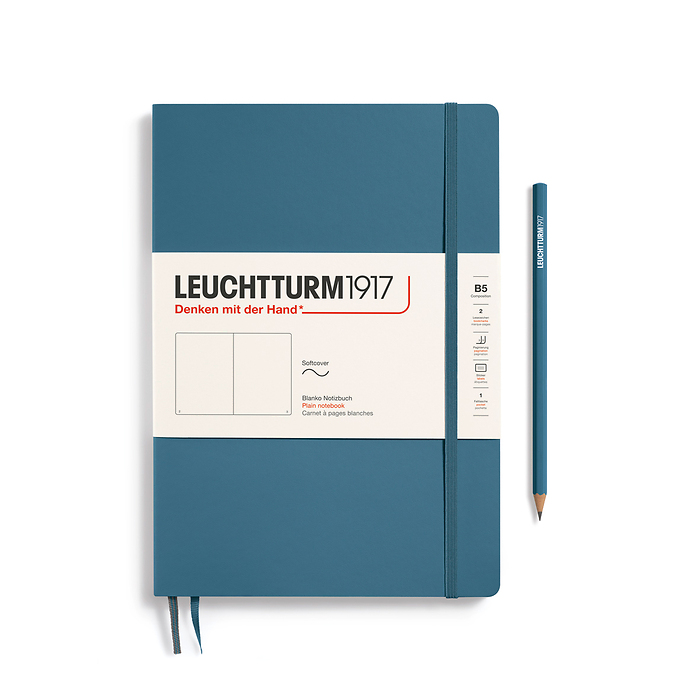Libreta Composition (B5), Tapa blanda, 123 Páginas numeradas, Stone Blue, Liso