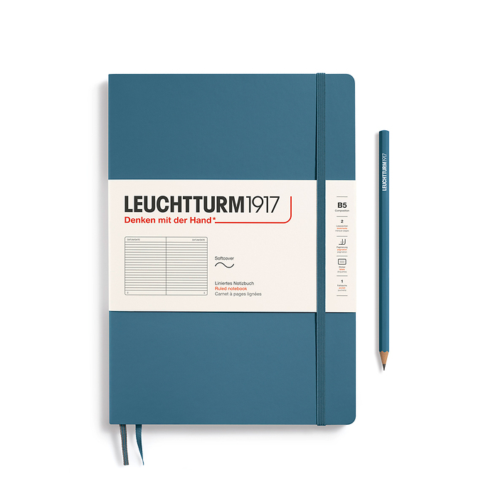 Libreta Composition (B5), Tapa blanda, 123 Páginas numeradas, Stone Blue, Rayado