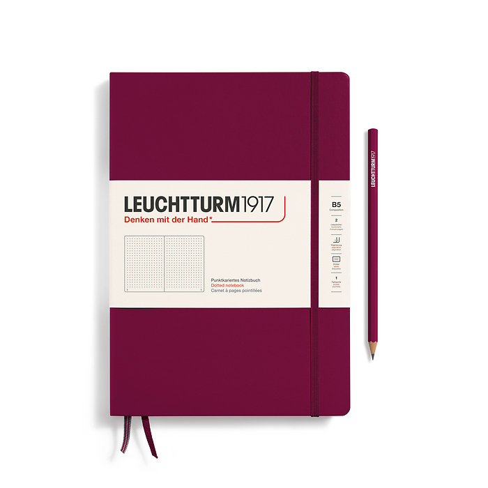 Libreta Composition (B5), Tapa dura, 219 Páginas numeradas,  Port Red, Punteado