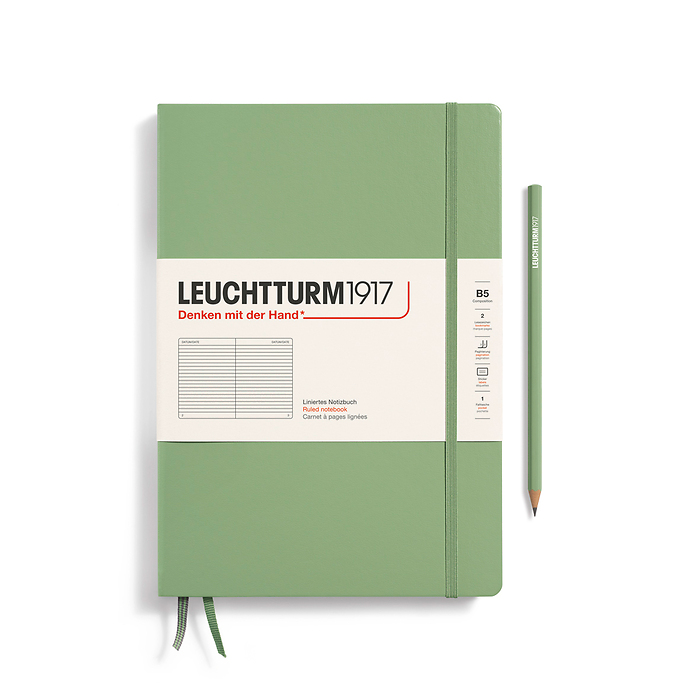 Libreta Composition (B5), Tapa dura, 219 Páginas numeradas,  Sage, Rayado