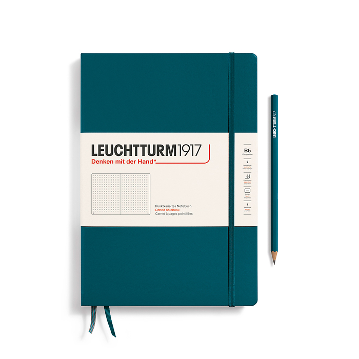 Libreta Composition (B5), Tapa dura, 219 Páginas numeradas,  Pacific Green, Punteado