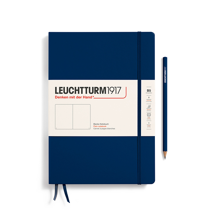 Libreta Composition (B5), Tapa dura, 219 Páginas numeradas, Azul marino, Liso