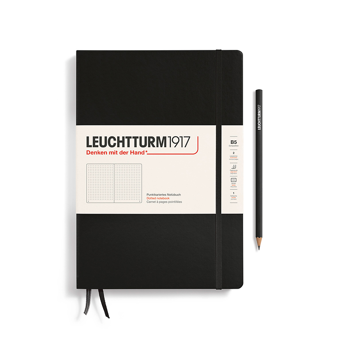 Libreta Composition (B5), Tapa dura, 219 Páginas numeradas,  Negro, Punteado