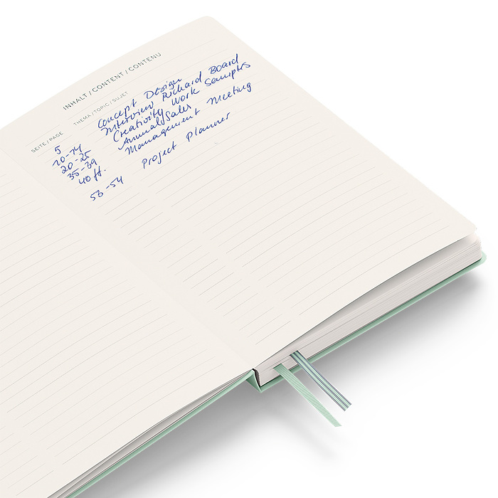 Libreta Medium (A5), Tapa dura, 251 Páginas numeradas, Mint  Green, Liso