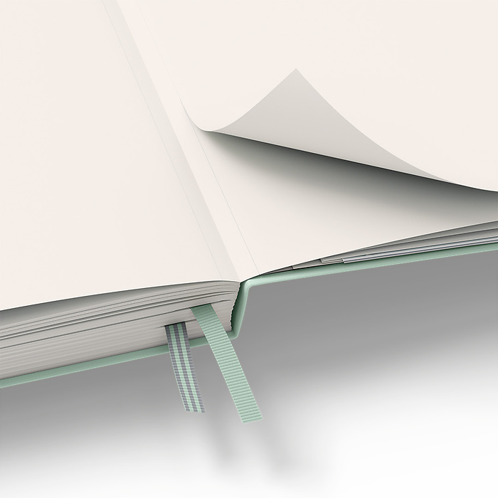 Libreta Medium (A5), Tapa dura, 251 Páginas numeradas, Mint  Green, Liso