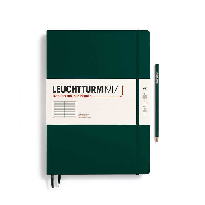 Libreta Master Classic (A4+),  Tapa dura, 235 Páginas numeradas, Forest Green, Rayado