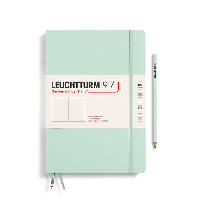 Libreta Composition (B5), Tapa dura, 219 Páginas numeradas,  Mint Green, Liso