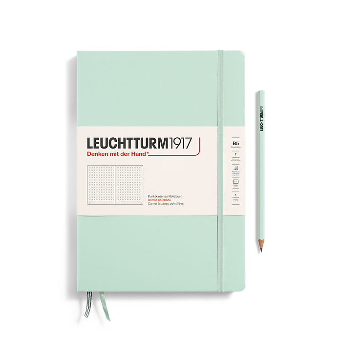 Libreta Composition (B5), Tapa dura, 219 Páginas numeradas,  Mint Green, Punteado