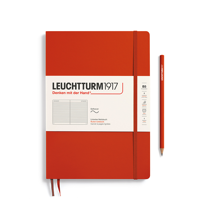 Libreta Composition (B5), Tapa blanda, 123 Páginas numeradas, Fox Red, Rayado