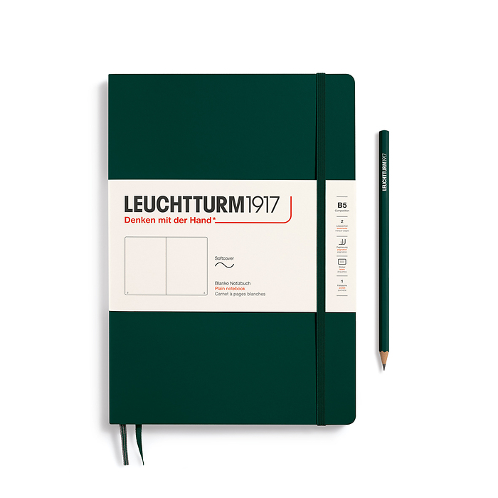 Libreta Composition (B5), Tapa blanda, 123 Páginas numeradas, Forest Green, Liso
