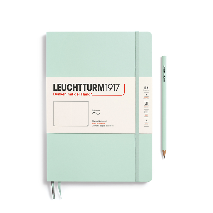 Libreta Composition (B5), Tapa blanda, 123 Páginas numeradas, Mint Green, Liso