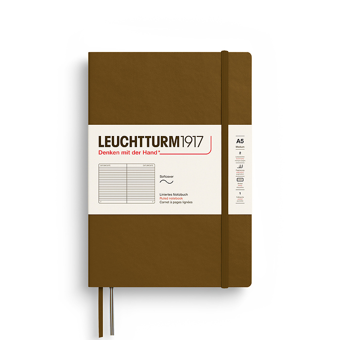 Libreta Medium (A5), Tapa blanda, 123 Páginas numeradas, Spice Brown, Rayado