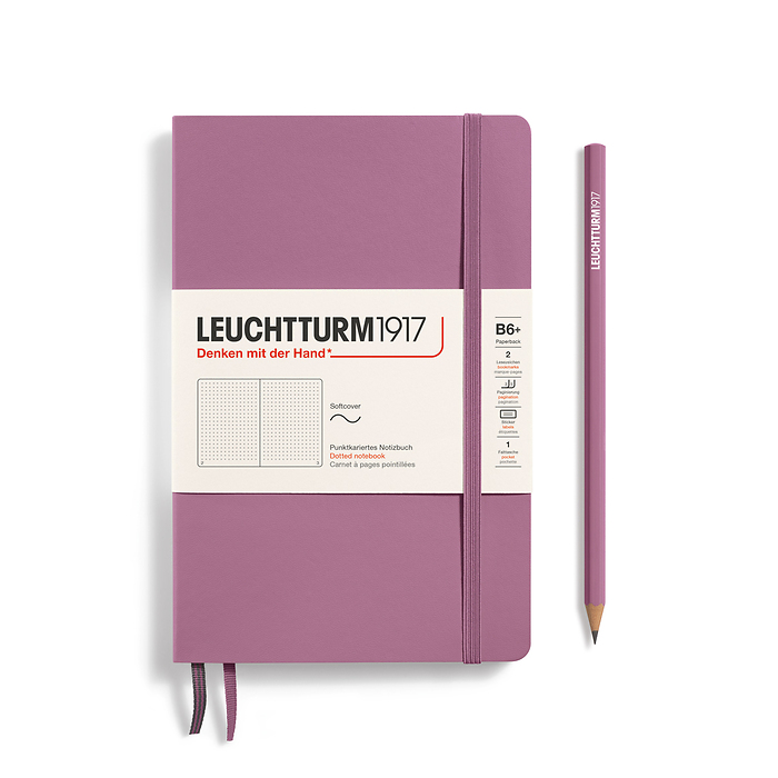 Libreta Paperback (B6+), Tapa blanda, 123 Páginas numeradas, Dusty Rose, Punteado