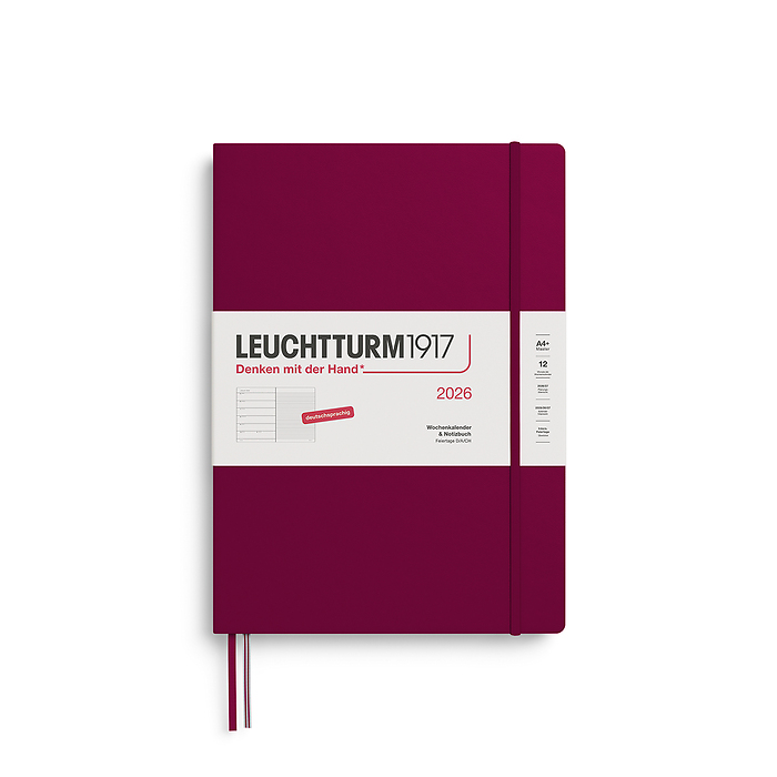 Agenda Semana Vista & Libreta  Master (A4+) 2026, Port Red,  Alemán