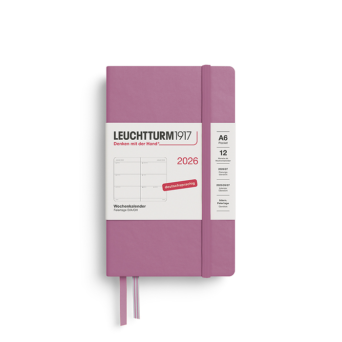 Agenda Semana Vista Pocket (A6) 2026, Dusty Rose, Alemán
