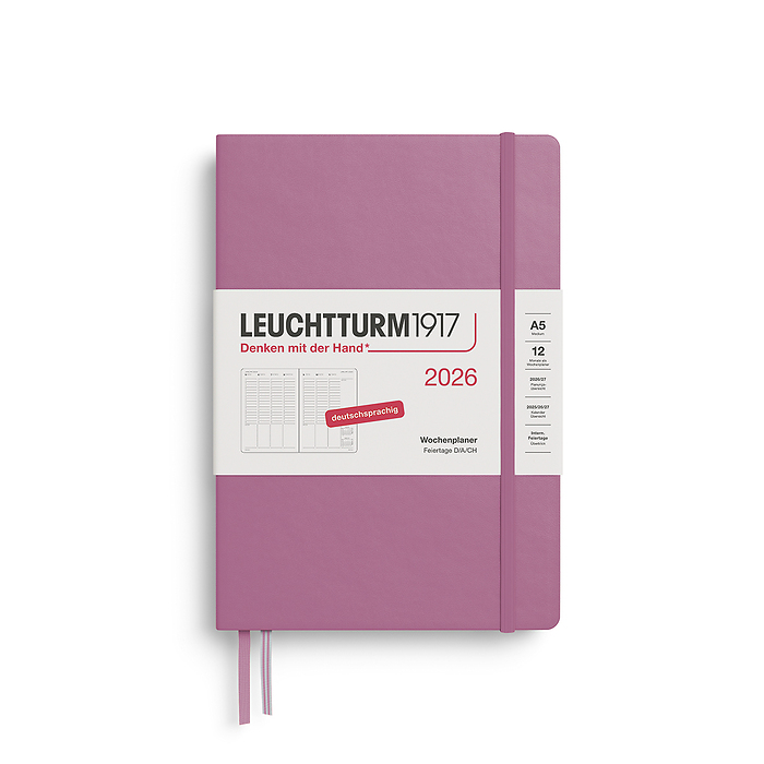 Planificador Semanal Medium (A5) 2026, Dusty Rose, Alemán