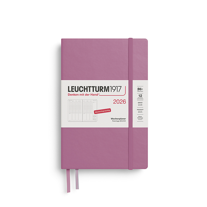 Planificador Semanal Paperback (B6+) 2026, Dusty Rose, Alemán