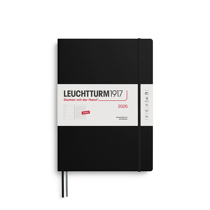 Agenda Semana Vista & Libreta  Master (A4+) 2026, Negro, Inglés