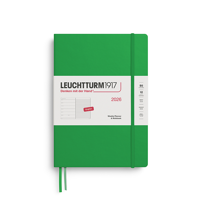 Agenda Semana Vista & Libreta  Composition (B5) 2026, Spring Leaf, Inglés