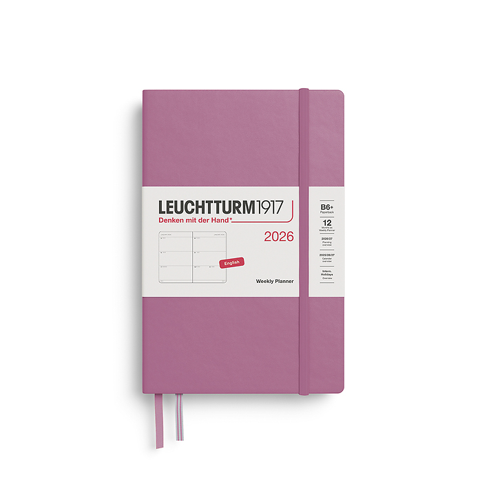 Agenda Semana Vista Paperback  (B6+) 2026, Dusty Rose, Inglés