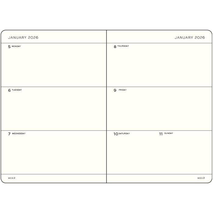 Agenda Semana Vista Paperback  (B6+) 2026, Port Red, Inglés