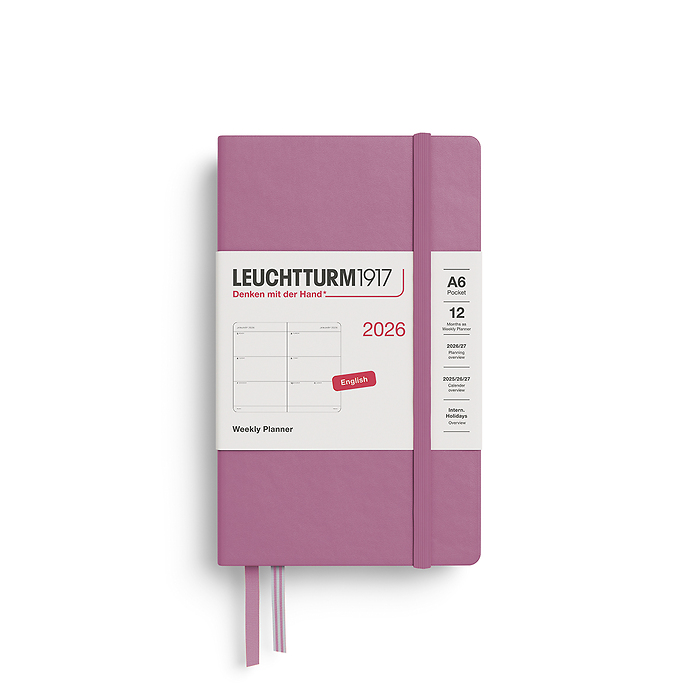 Agenda Semana Vista Pocket (A6) 2026, Dusty Rose, Inglés