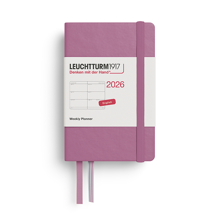 Agenda Semana Vista Mini (A7)  2026, Dusty Rose, Inglés