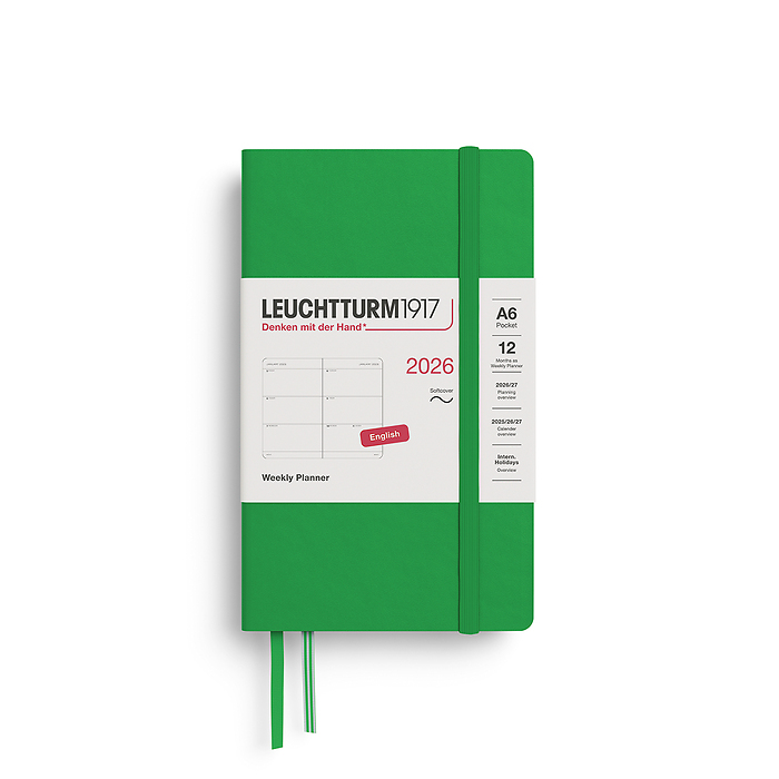 Agenda Semana Vista Pocket (A6) 2026, Tapas blandas, Spring  Leaf, Inglés