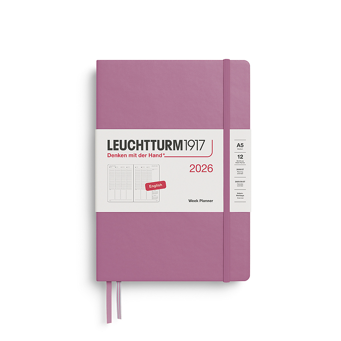 Planificador Semanal Medium (A5) 2026, Dusty Rose, Inglés
