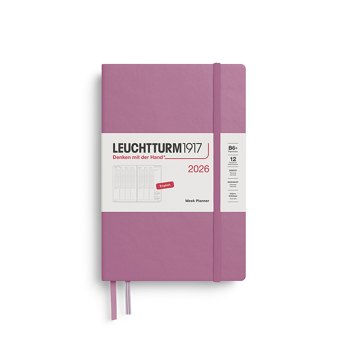 Planificador Semanal Paperback (B6+) 2026, Dusty Rose, Inglés