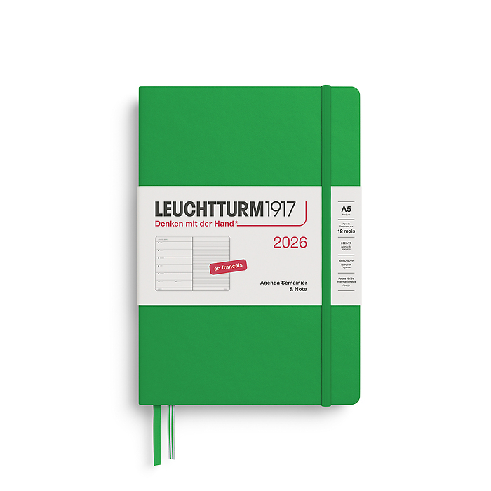 Agenda Semana Vista & Libreta  Medium (A5) 2026, Spring Leaf, Francés
