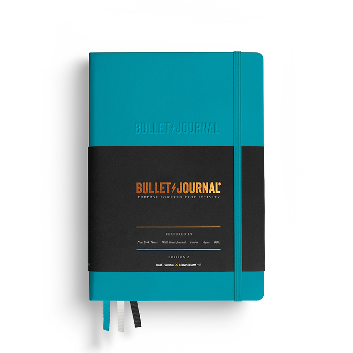 Bullet Journal Edition 2, Medium (A5), Tapa dura, 206 Páginas num., Turquoise25, Punteado