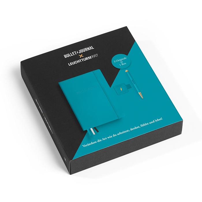 Bullet Journal Set de regalo, incl. 1 Bullet Journal Turquoise25, 1 DG y 1 PL en alemán