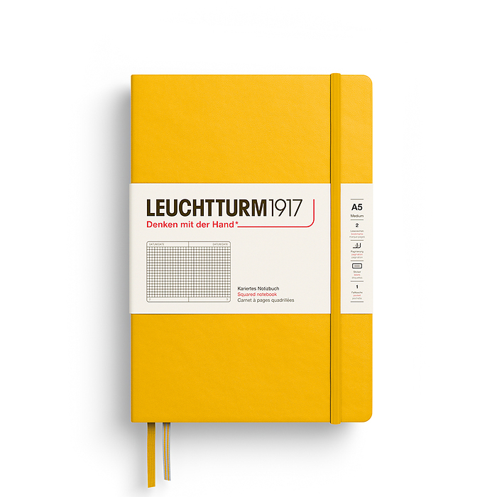 Libreta Medium (A5), Tapa dura, 251 Páginas numeradas, Sunflower, Cuadriculado