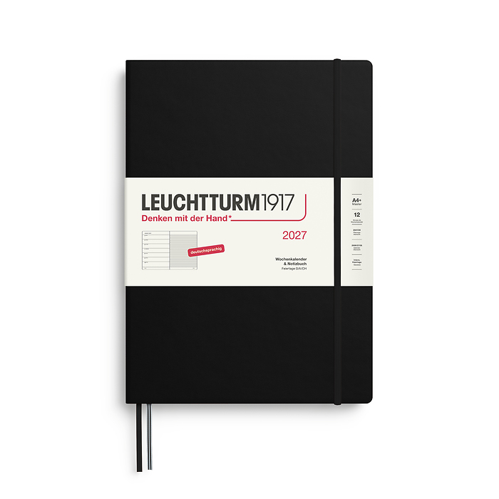 Agenda Semana Vista & Libreta  Master (A4+) 2027, Negro, Alemán