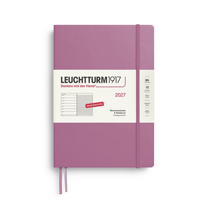 Agenda Semana Vista & Libreta  Composition (B5) 2027, Dusty  Rose, Alemán