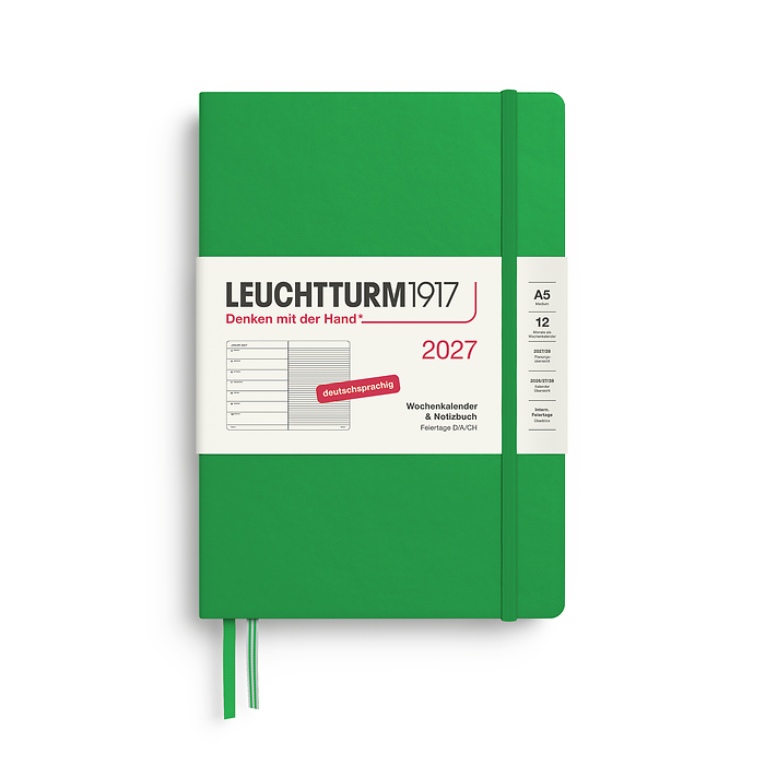 Agenda Semana Vista & Libreta  Medium (A5) 2027, Spring Leaf, Alemán