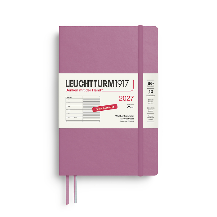 Agenda Semana Vista & Libreta  Paperback (B6+) 2027, Tapas blandas, Dusty Rose, Alemán