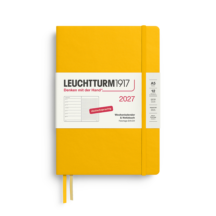 Agenda Semana Vista & Libreta  Punteado Medium (A5) 2027, Sunflower, Alemán