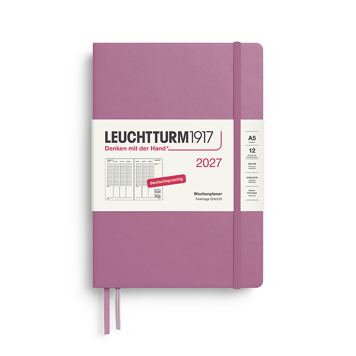 Planificador Semanal Medium (A5) 2027, Dusty Rose, Alemán