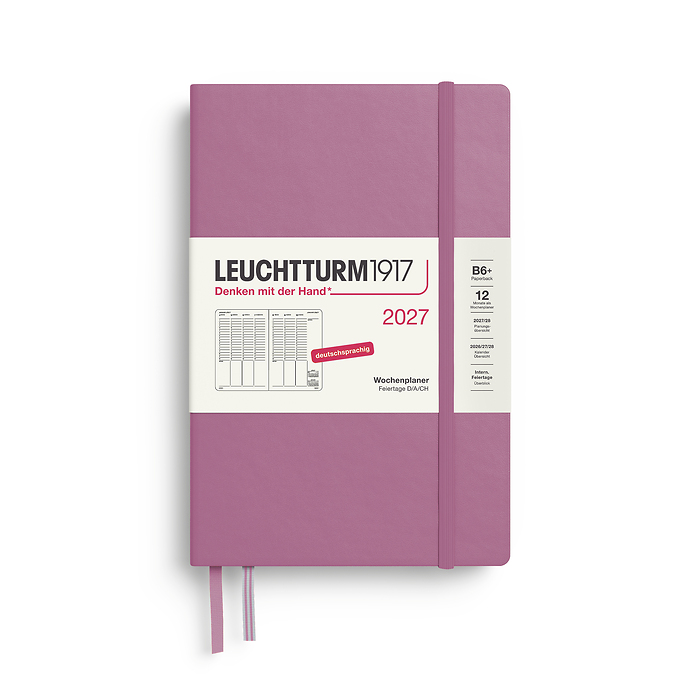 Planificador Semanal Paperback (B6+) 2027, Dusty Rose, Alemán