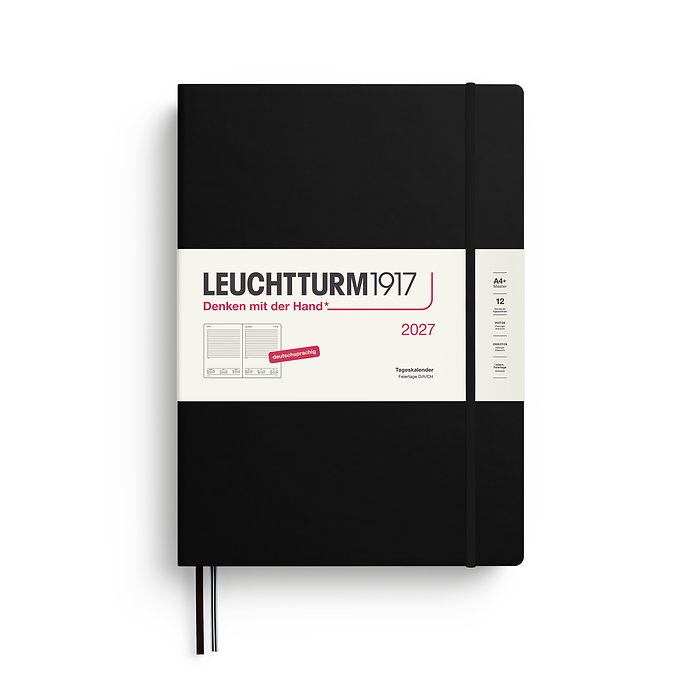 Agenda Día Página Master (A4+) 2027, Negro, Alemán