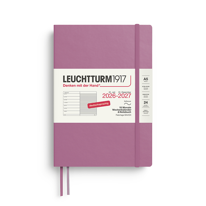 Ag. Semanal & Libreta (A5) 2027, 18 Meses, Tapas blandas, Dusty Rose, Alemán
